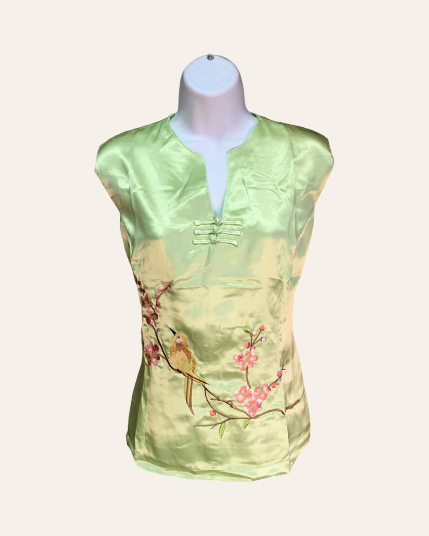 Green Birds and Blossoms Pajama