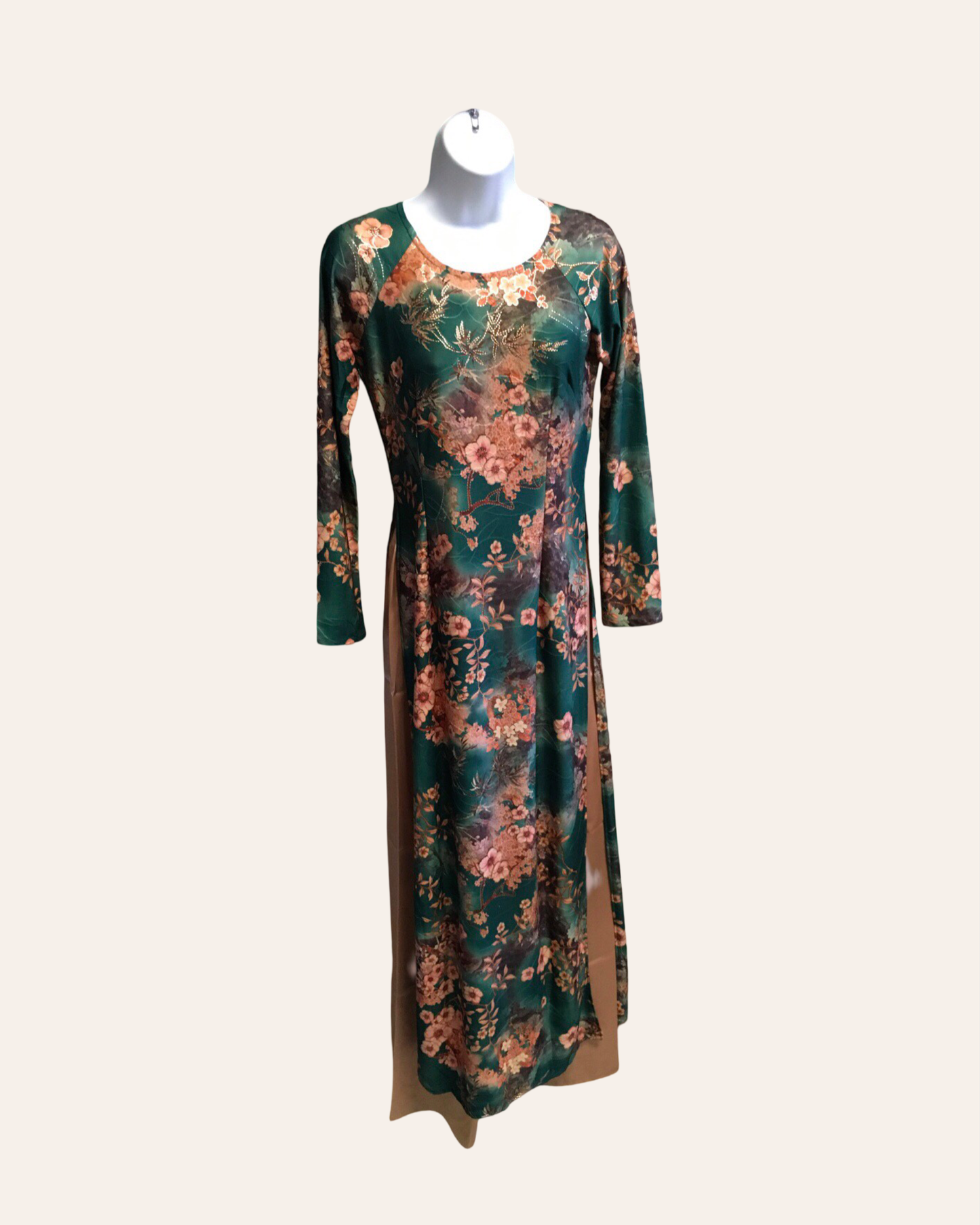 Green Floral Ao Dai