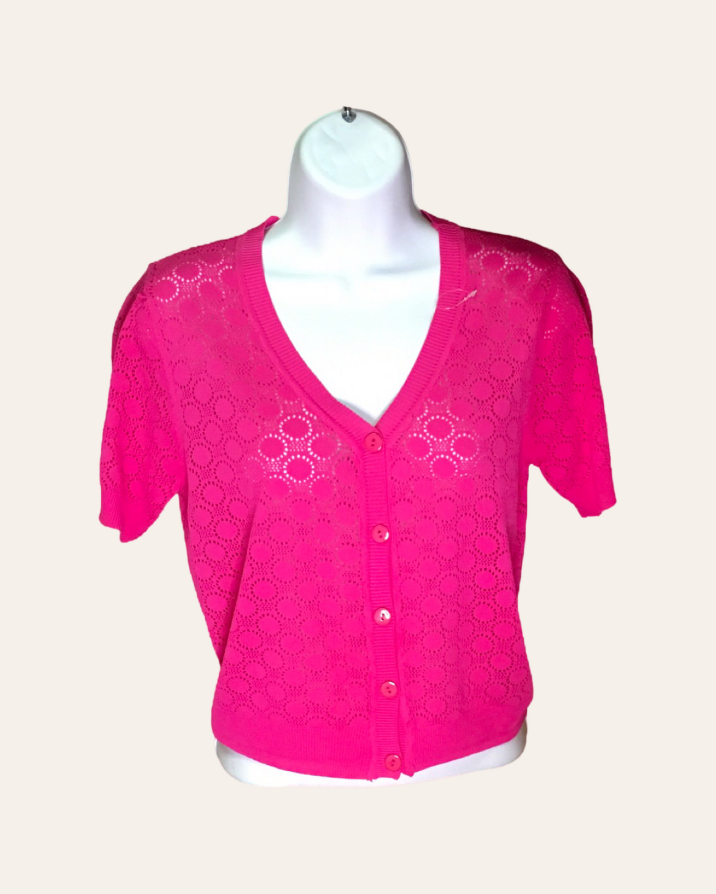 Hot Pink Circle Cardigan