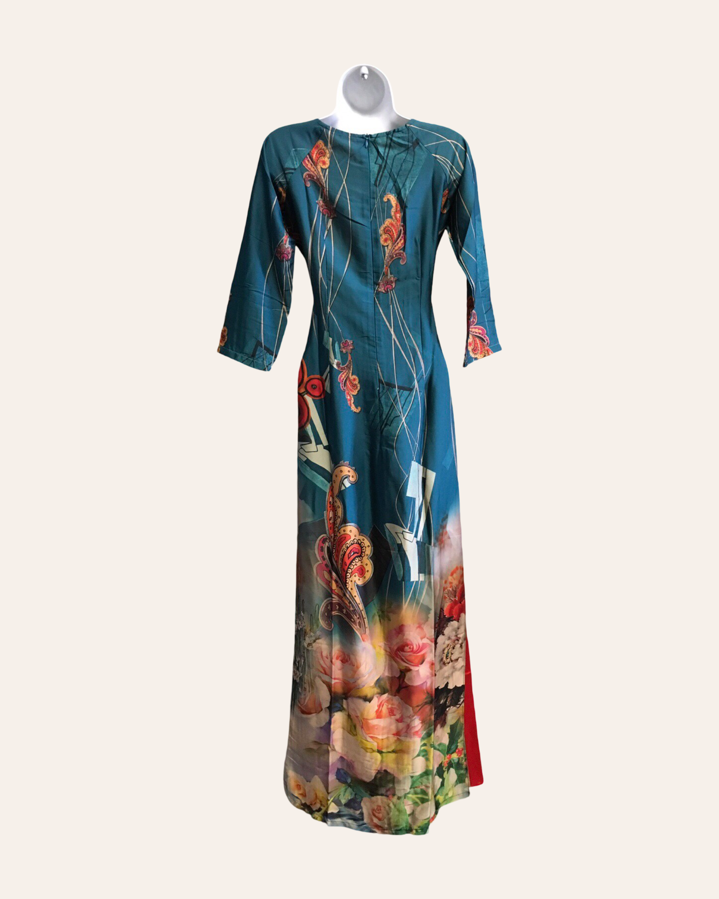 Blue Pattern Ao Dai