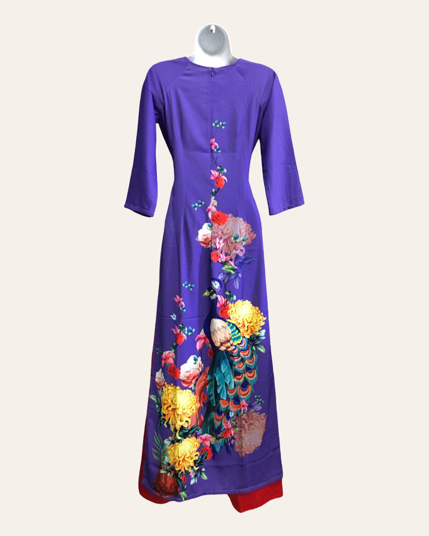 Purple Peacock Flower Ao Dai