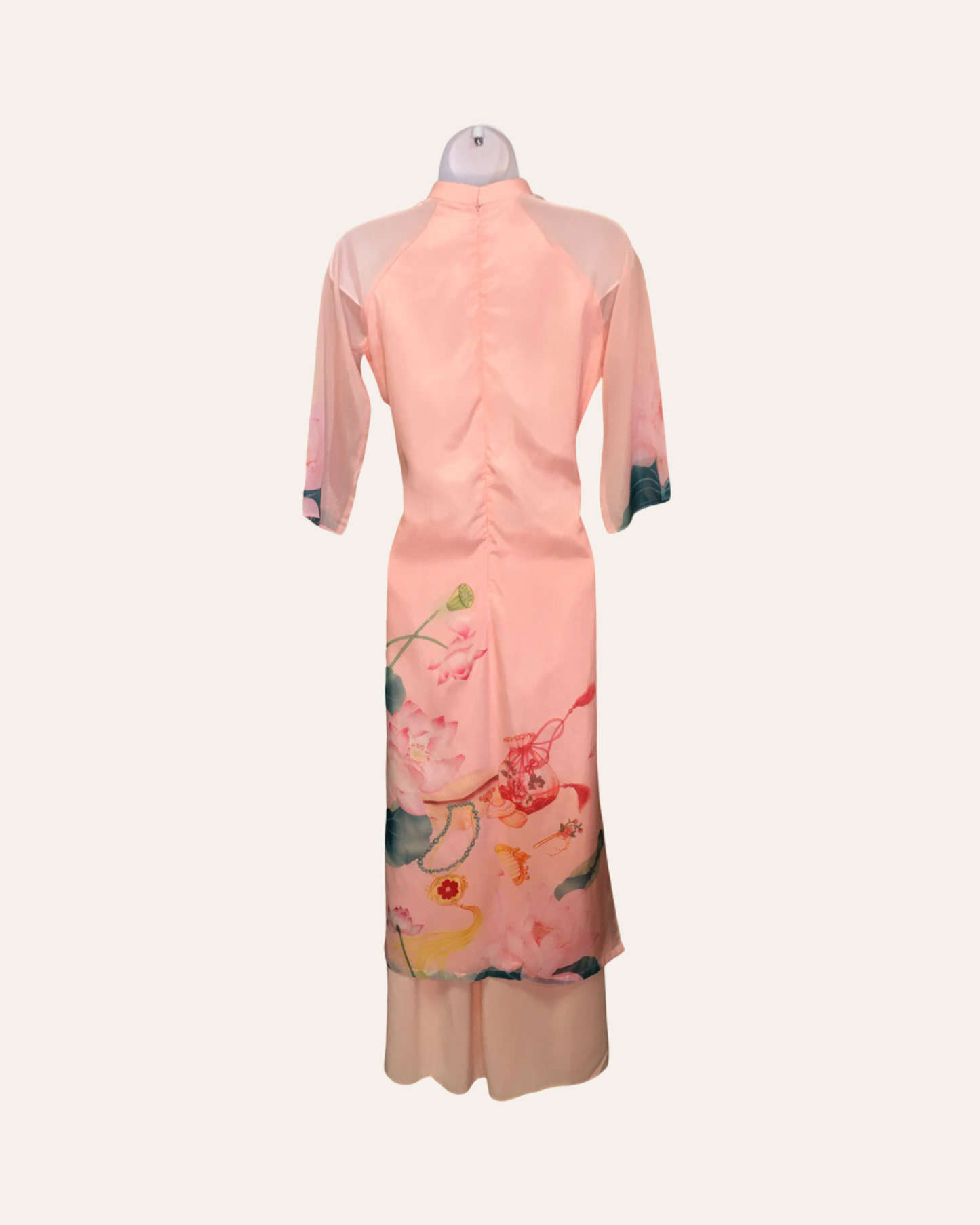 Pink Majestic Lily Ao Dai