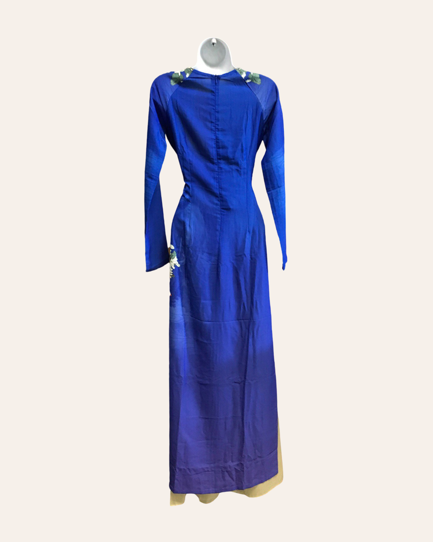 Royal Blue Flower Ao Dai