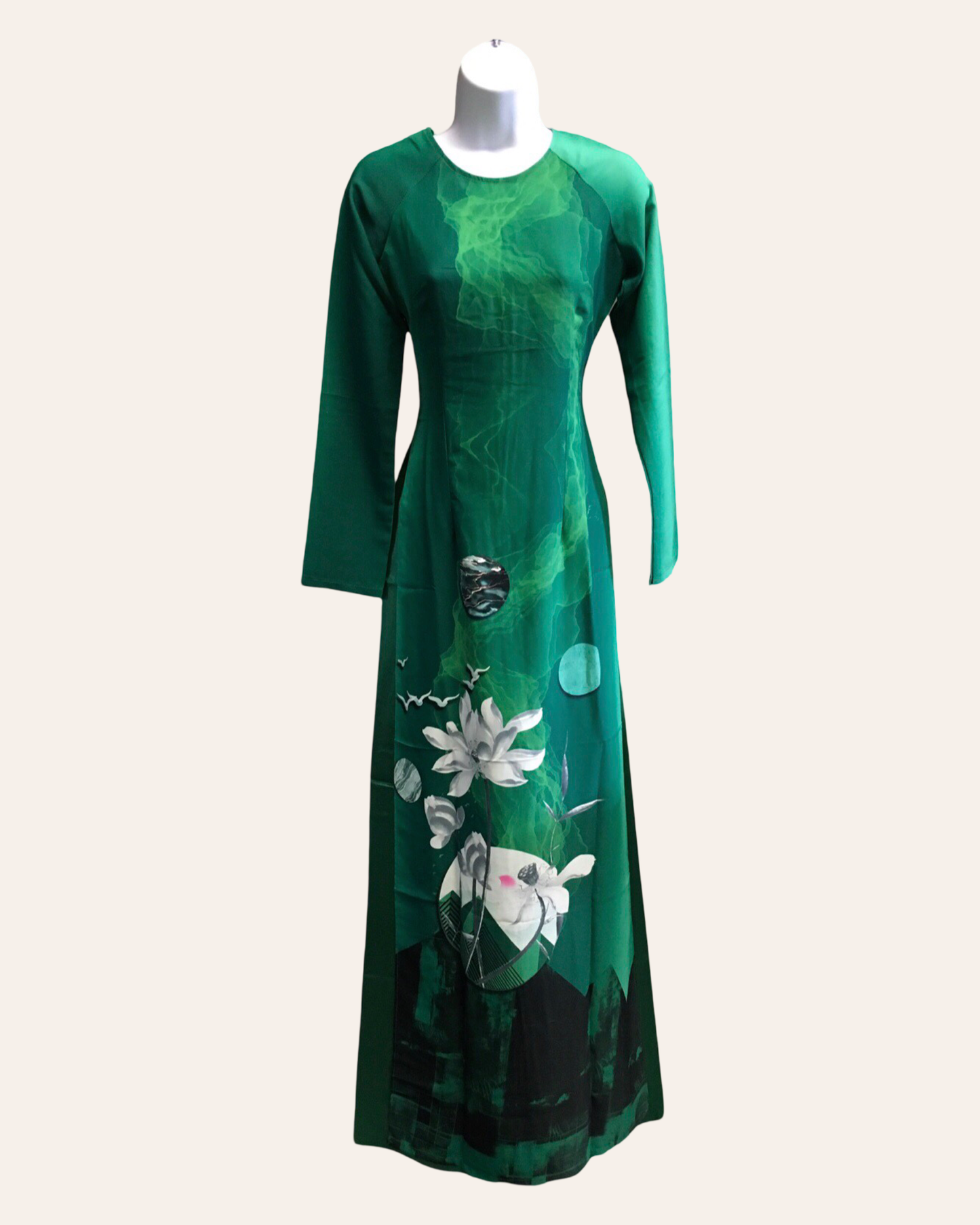 Green Flower Ao Dai