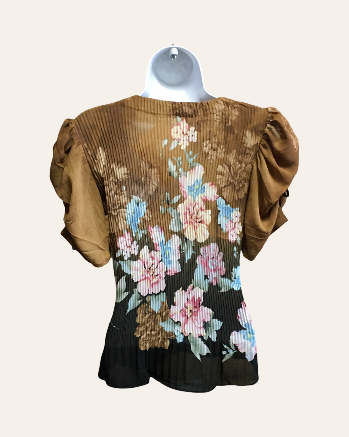 Multicolor Flower Pleated Top