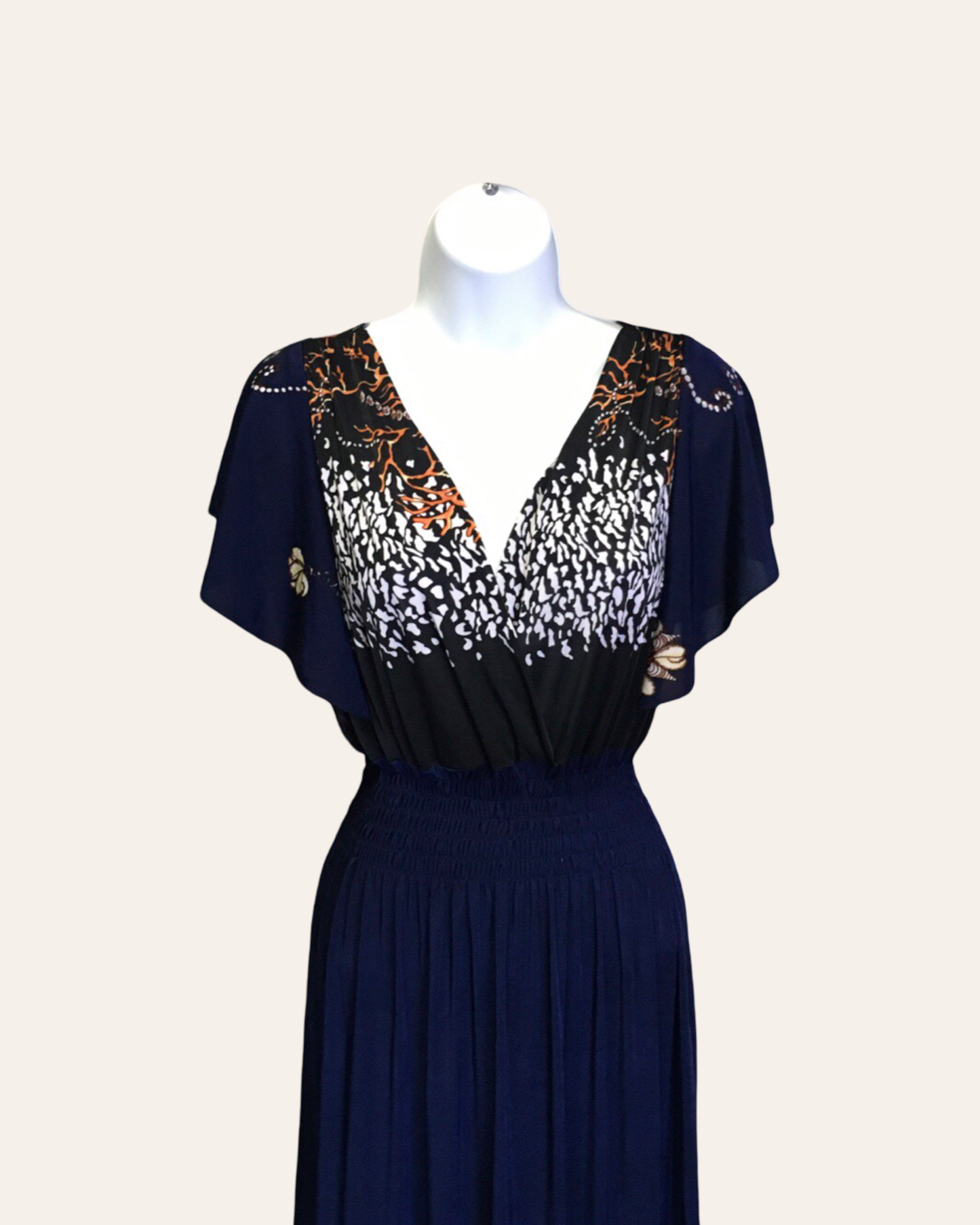 Navy Artisan Elegance Dress