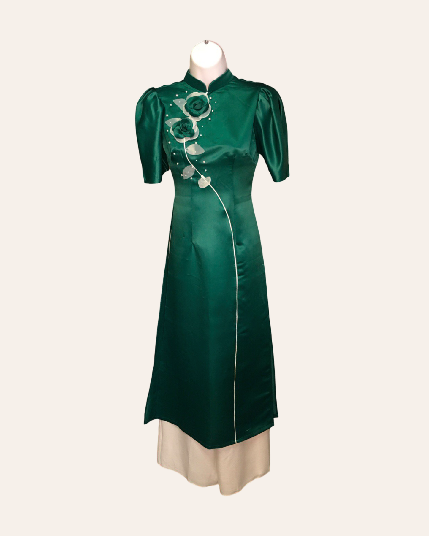 Emerald Silk Bloom Ao Dai