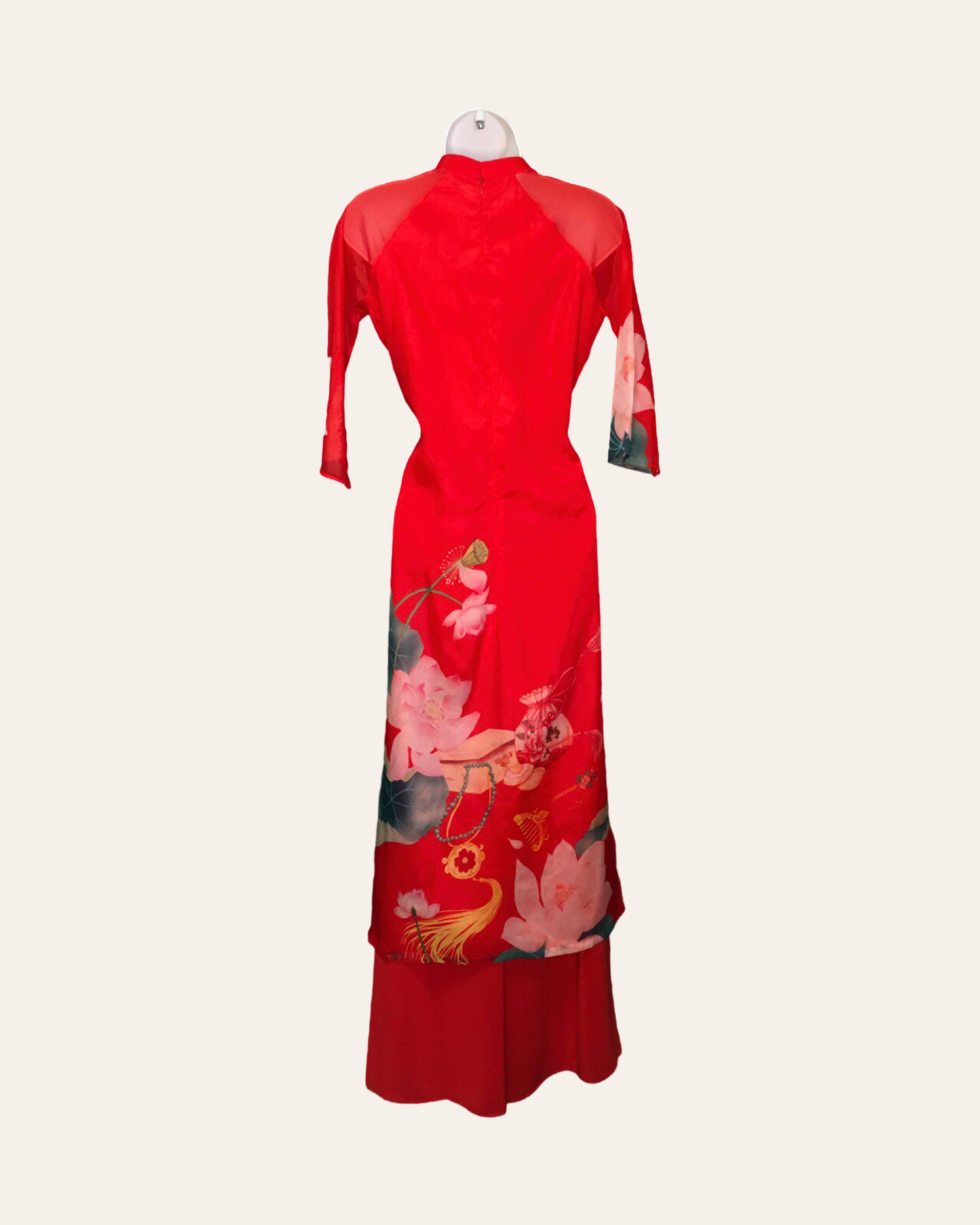 Red Majestic Lily Ao Dai