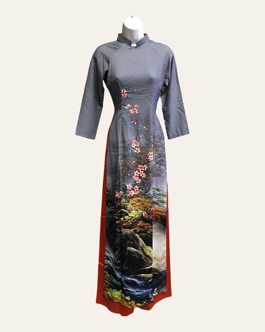 Gray Nature Ao Dai