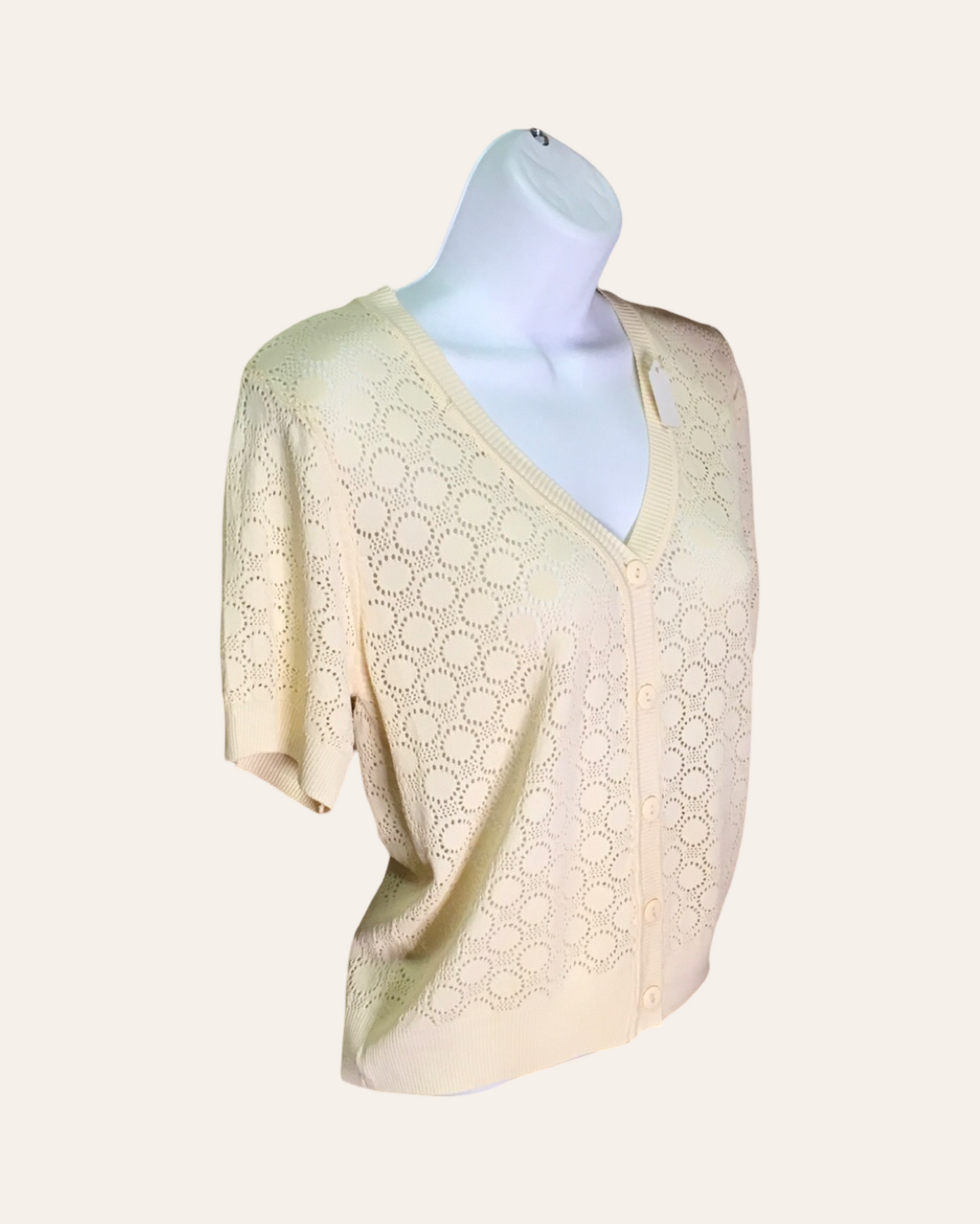 Beige Circle Cardigan