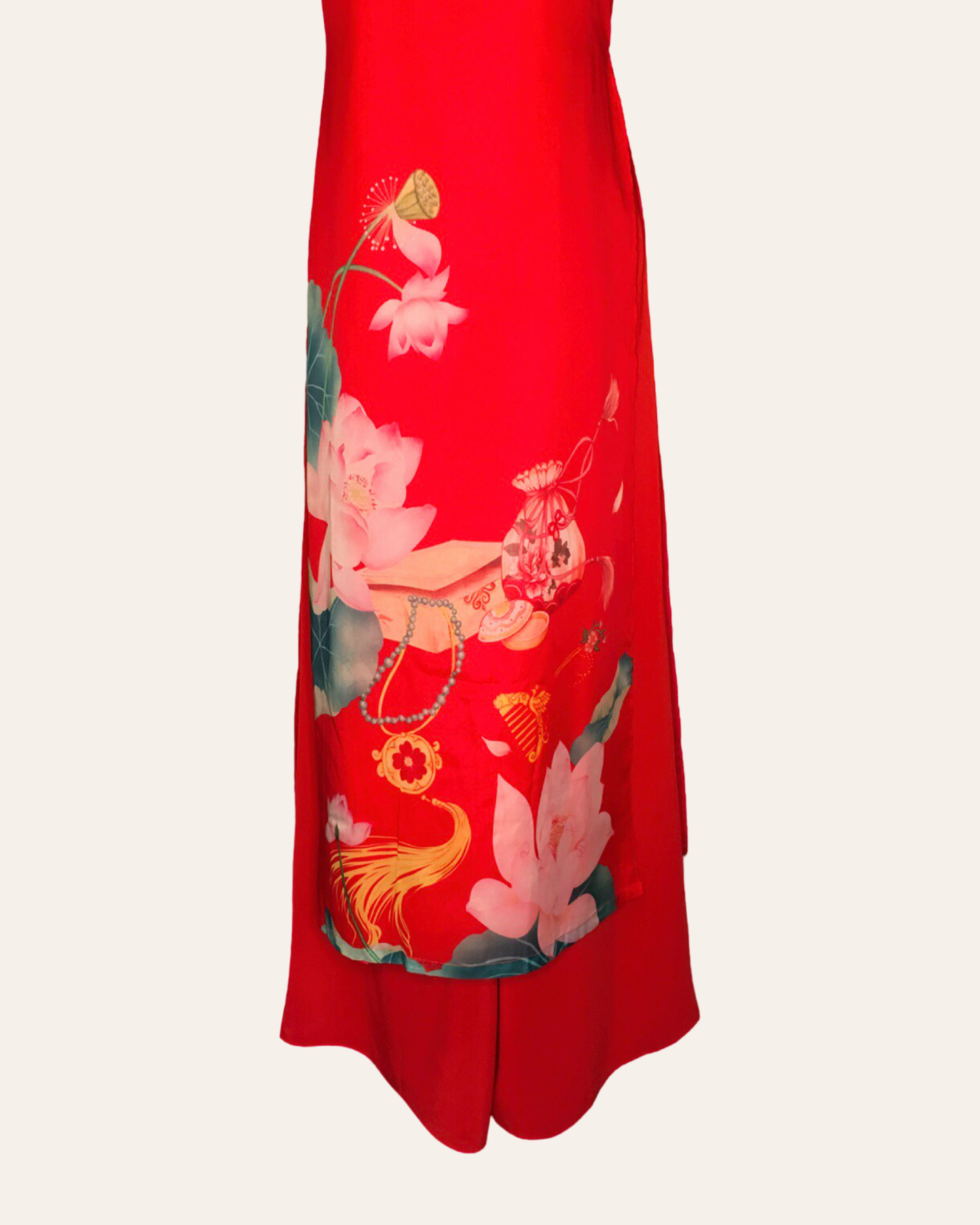 Red Majestic Lily Ao Dai